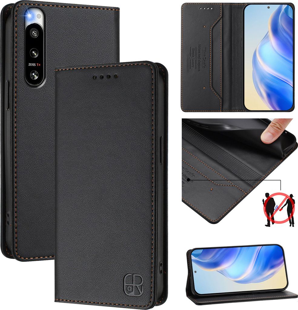 Kožené pouzdro pro Sony Xperia 5 IV, flipové pouzdro s Obrázek produktu 