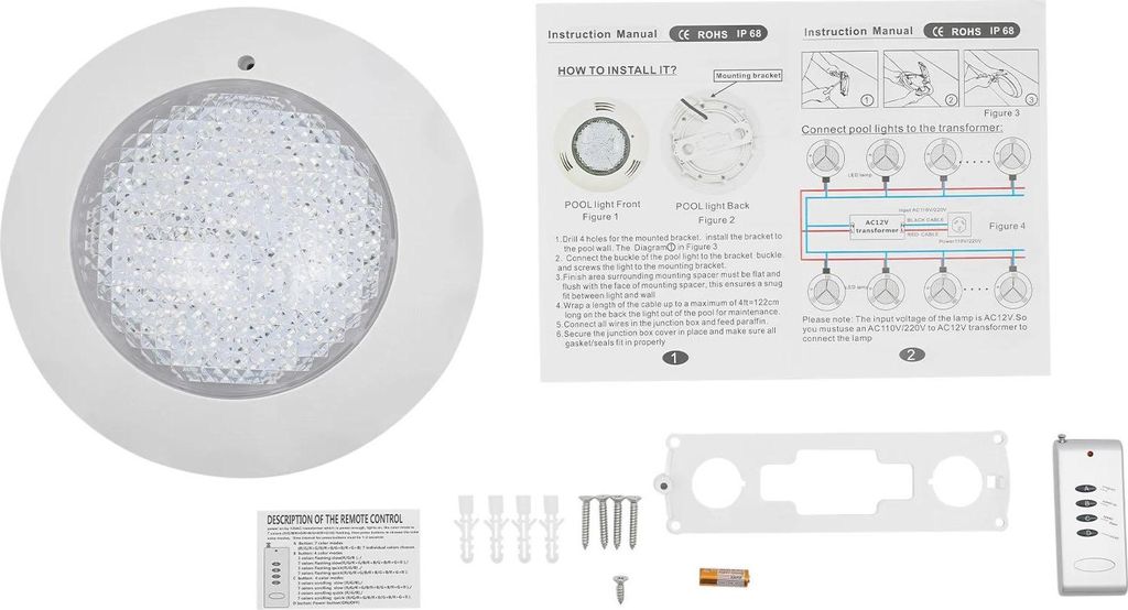 RGB Poolbeleuchtung - LED Poollampe - 45 W - 3000 lm - SMD 2835 - Langlebig - Kompakt - Für Heim-Pool