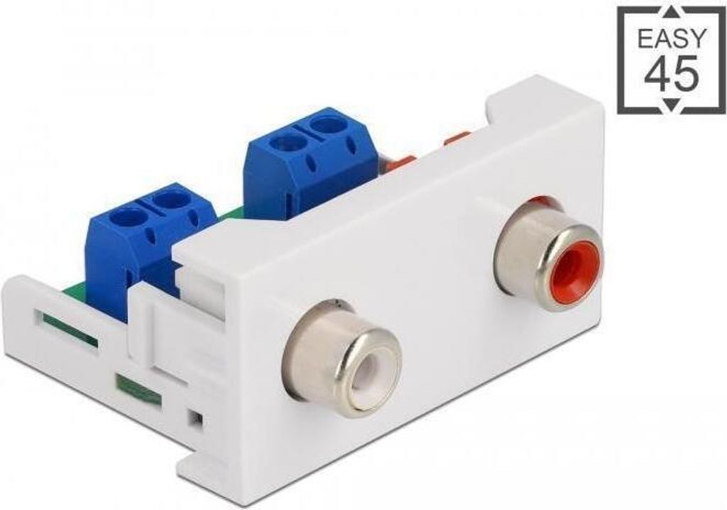 Easy 45 Modul 2 x Cinch Buchse, 22,5 x 45 mm, weiß