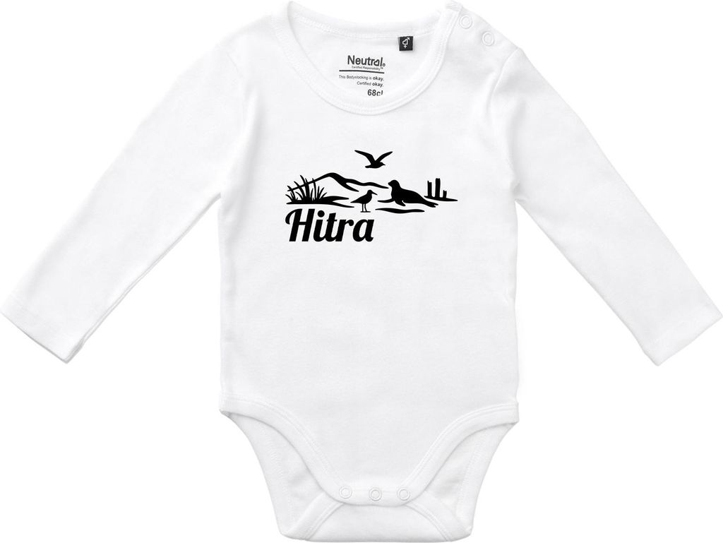 Huuraa Baby Body Hitra Norwegen 68 White Baumwolle Fairtrade Langarmbody Geschenkidee
