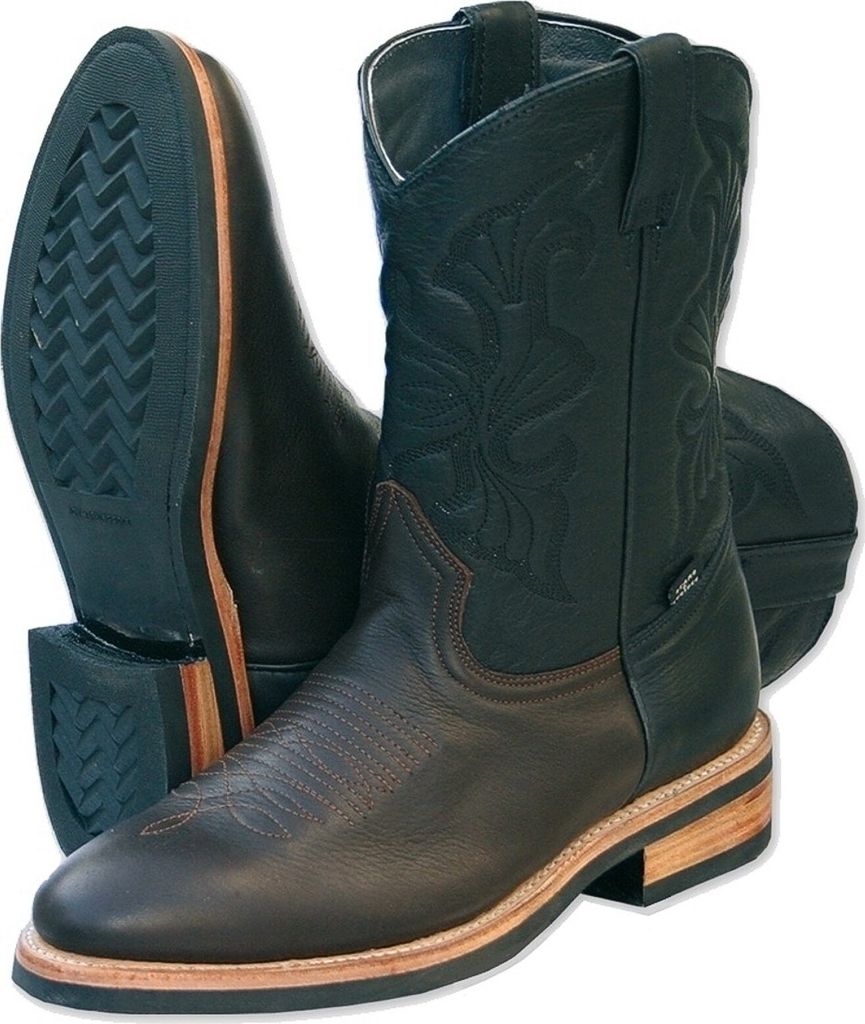 Herren Damen Western Cowboy Biker Leder Stiefel Boots »WB-13« Braun Schwarz
