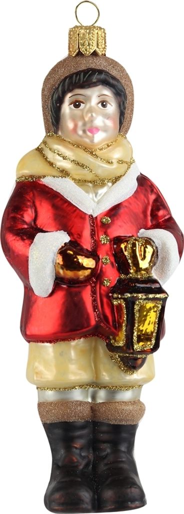 Weihnachtsfigur Junge mit einer Laterne