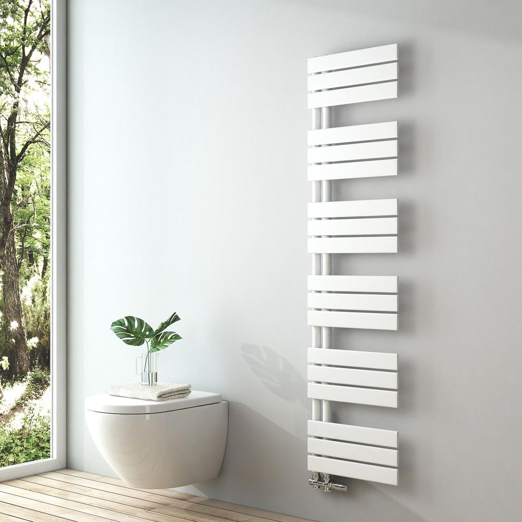 S'AFIELINA 1599x400mm Design Badheizkörper Handtuchheizkörper Flach Paneel Seitenanschlusss Heizkörper für Bad Handtuchtrockner Weiß 684 Watt