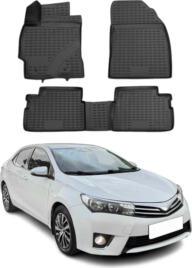 Set Tappeti Auto Gomma Toyota Corolla 2013-2019 - Protezione Totale 4pz