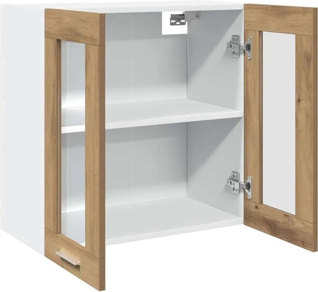Pensile da Cucina Lyon Rovere Artisan 60cm: Eleganza con Vetro - 7