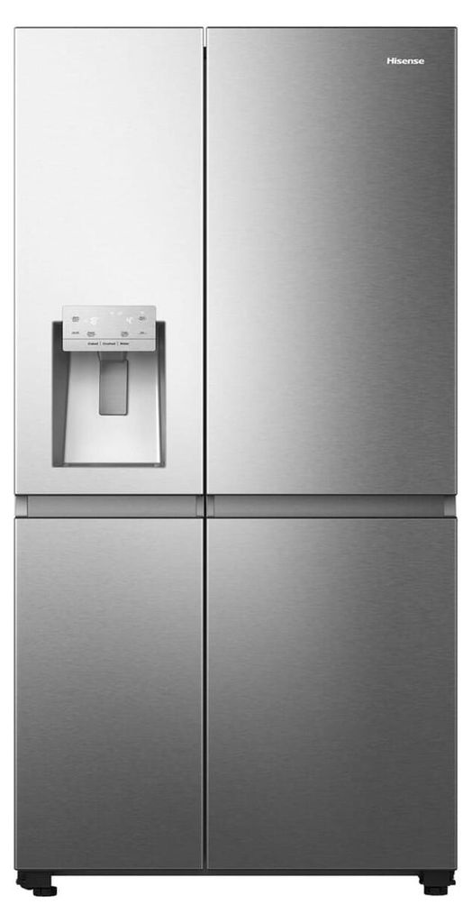 A front view of a Hisense refrigerator.