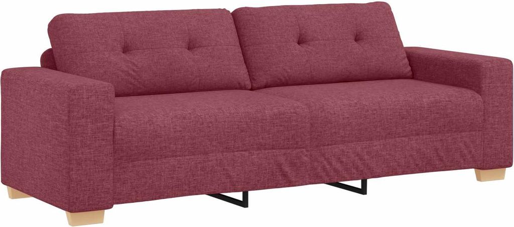 3-Sitzer-Sofa Weinrot 180 cm Stoff