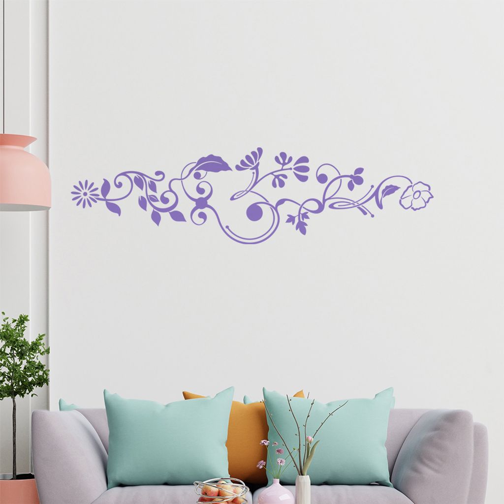 Sternblüte - Tribal -Pflanze Wandtattoo in 6 Größen - Wandaufkleber Wall Sticker - Dekoration, Küche, Wohnzimmer, Schlafzimmer, Badezimmer