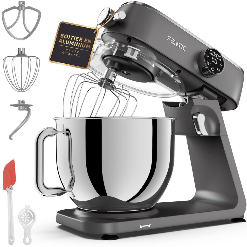 Fentic Robot pâtissier 1800W, Bol inox 7L, Pétrin pour pâte Image du produit 
