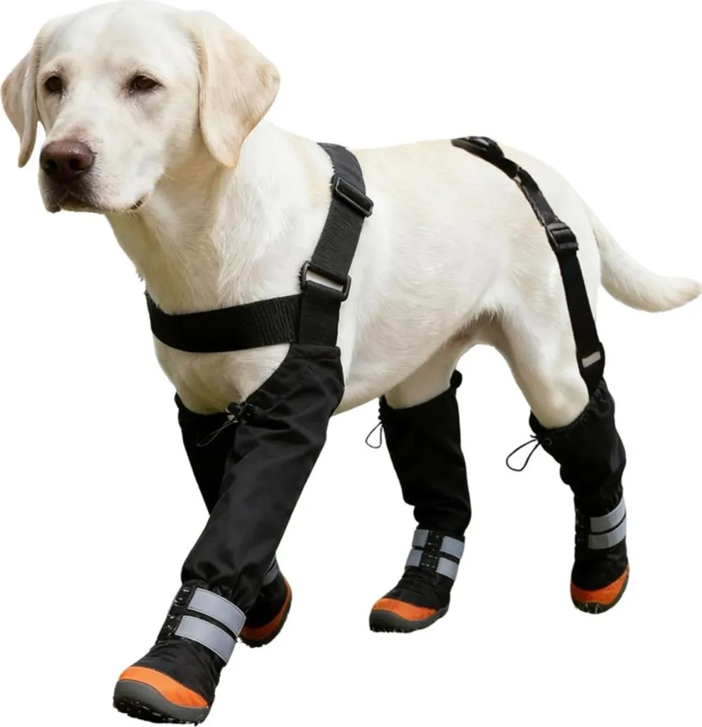 INF Scarpe per Cani: Antiscivolo, Calde e Riflettenti per Protezione, 4 Pezzi L