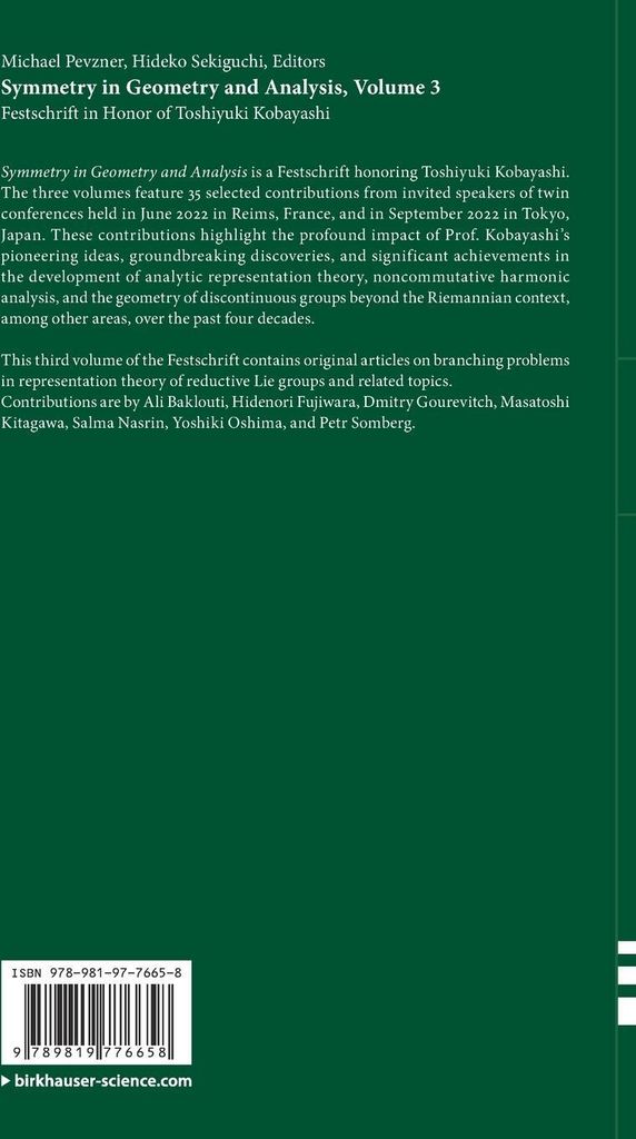Symmetry in Geometry and Analysis, Volume 3