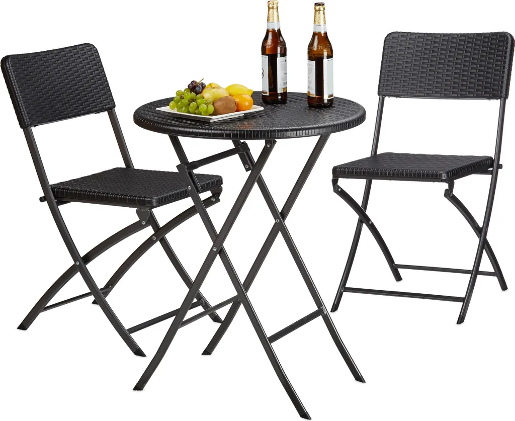 set di mobili da giardino relaxdays BASTIAN 3 pezzi