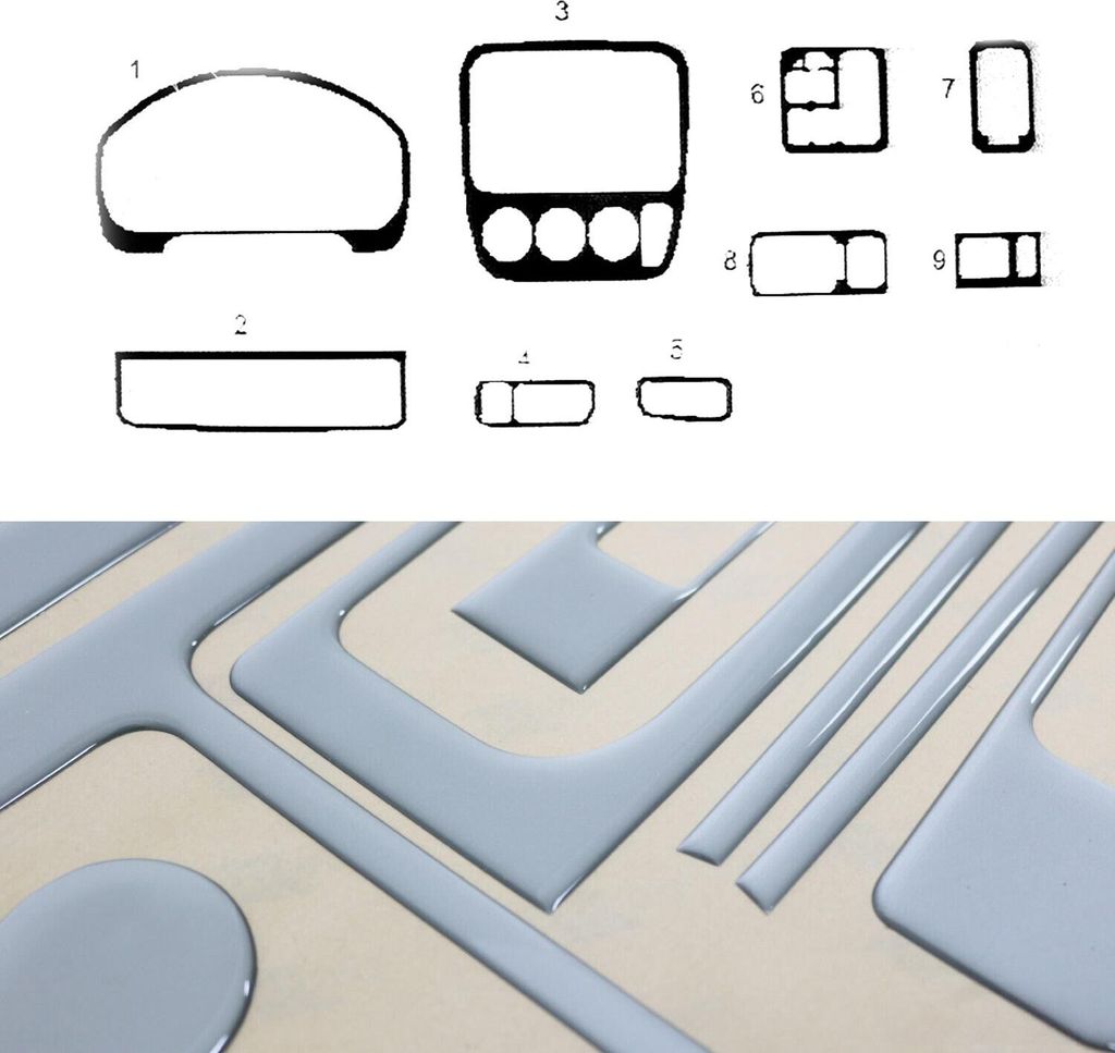 Innenraum Dekor Cockpit für Honda CR-V 1996-2001 Aluminium Optik 9tlg