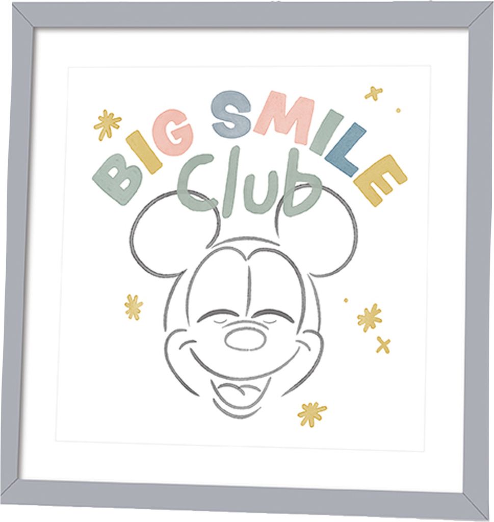 Disney - bedruckt "Big Smile Club", "Mickey Mouse" PM4950 (40 cm x 40 cm) (Weiß)