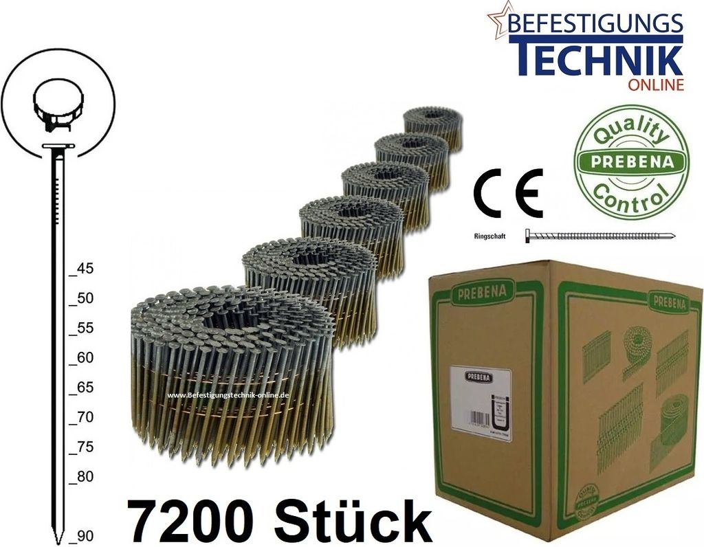 Prebena CNW25/65BKRI Coilnaegel blank Ringschaft Produktbild 