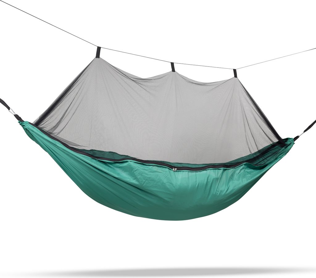 Travelnet Hängematte mit Moskitonetz L240 x B140 – Grün – 1 Pers