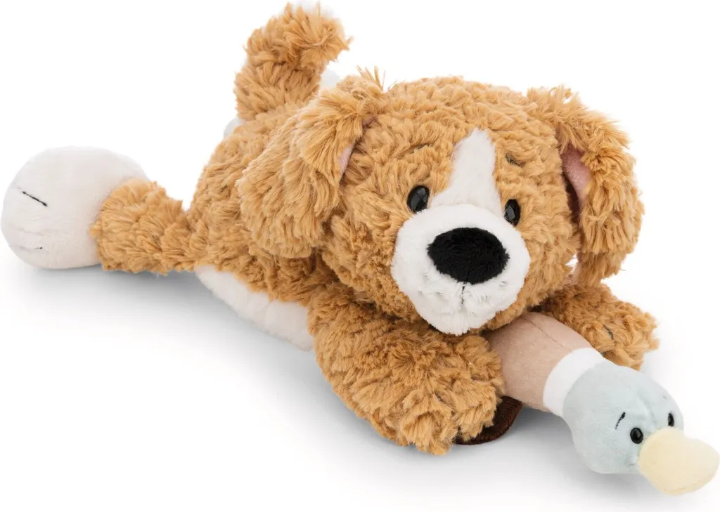 Doudou de naissance chien et canard NICI GREEN 30cm pour apaiser bébé