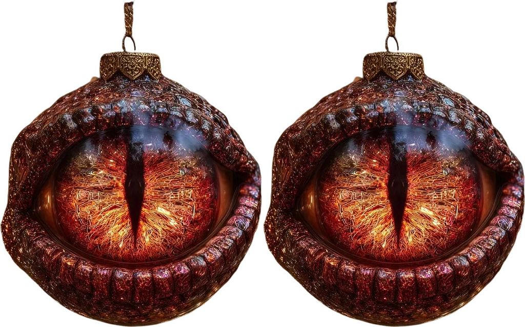 1/2 Stück Acryl-Drachenaugen-Hängedekoration, 2D, flach, für Zuhause, Büro, Feiertage, Partys, Weihnachtsbaum, Fantasiewesen, Drachenaugen-Hän...