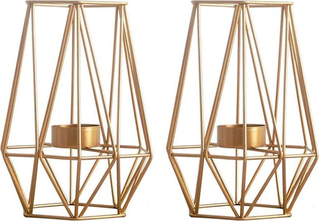 2 Stück Metall Sechseck Geformt Geometrisches Design Produktbild 