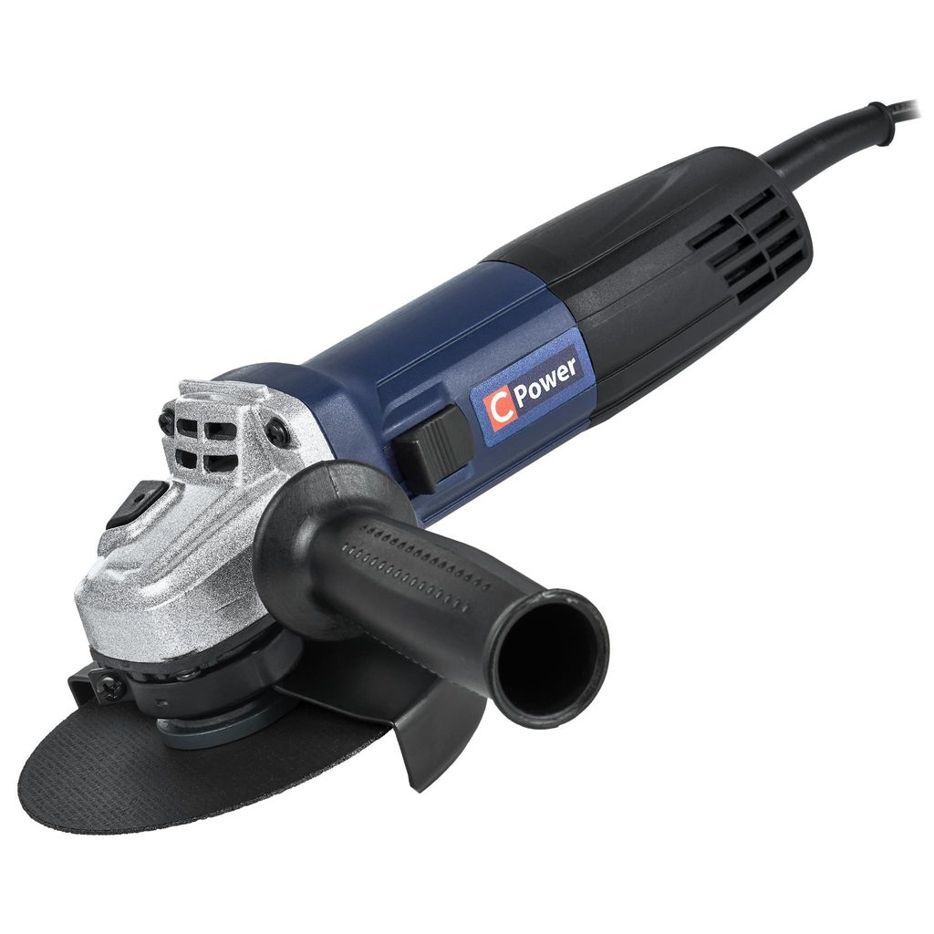 A power tool, specifically an angle grinder, is shown against a white background.