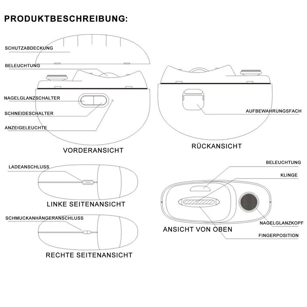 Elektrischer Nagelknipser 2-in-1, mit Nageltrimmer, Produktbild 9