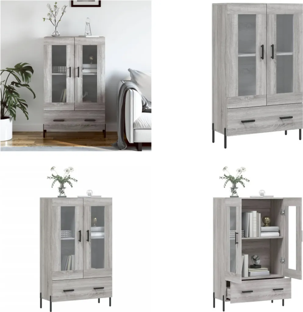 Credenza Grigio Sonoma vidaXL 69,5x31x115 cm - Mobile Alto Salvaspazio