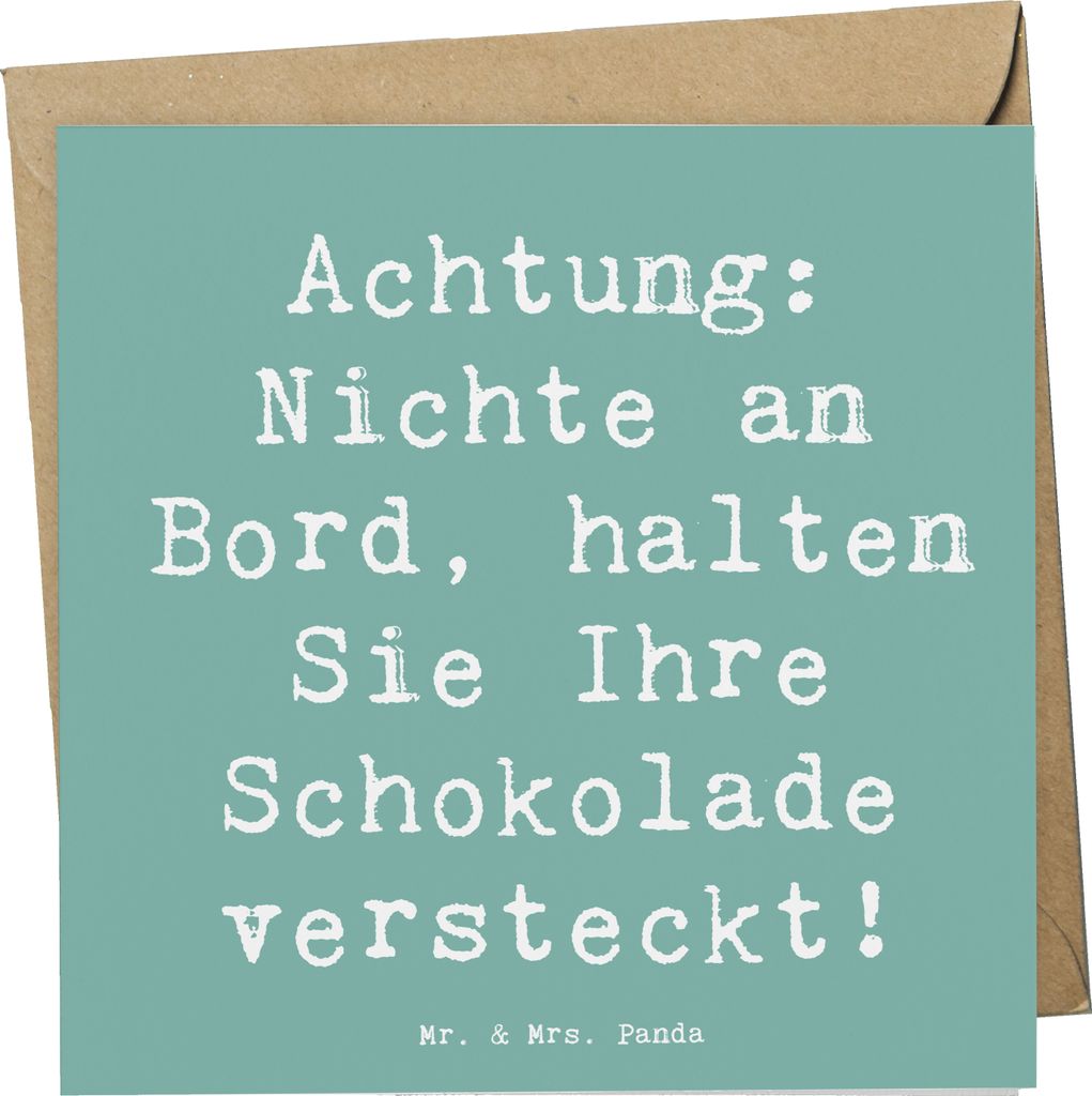 Mr. & Mrs. Panda Grußkarte Spruch Nichte Schokolade - Meeresbrise - Geschenk, Achtung, Freude, persönliche Erinnerungen, anlasskarte, Glückwunsc...
