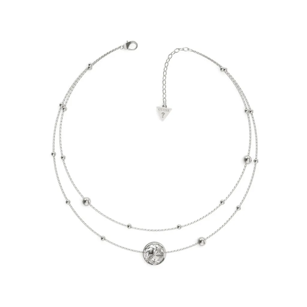 Collier Guess JUBN01387JWRHTU - Bijou Femme Argenté Rhodié avec Logo