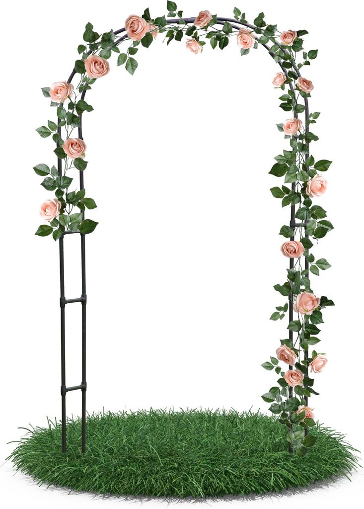 Rosenbogen 150x240x30 cm schwarz Gartendeko Rosenspalier Torbogen Rankhilfe für Kletterpflanzen Rosen