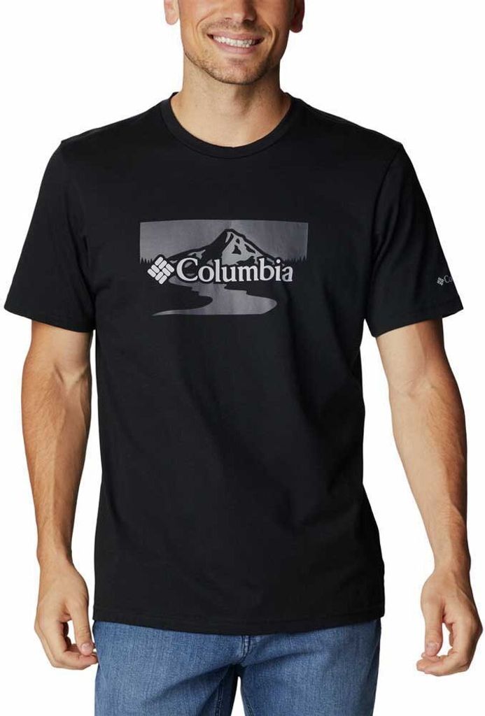 Columbia Path Lake Graphic Ii Kurzarm-t-shirt Schwarz XS Mann Schwarz XS