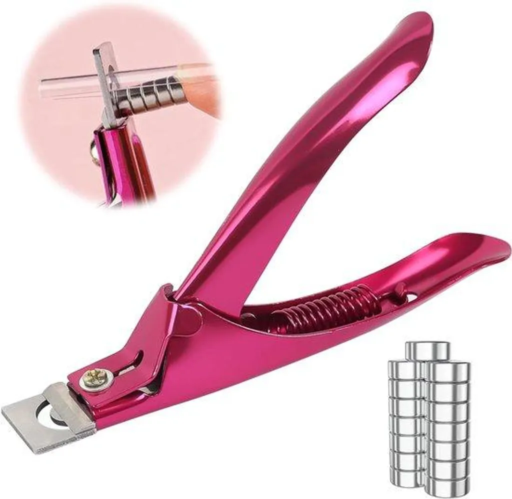 Coupe-ongles pour ongles en gel avec 15 aimants couleur rose fuchsia