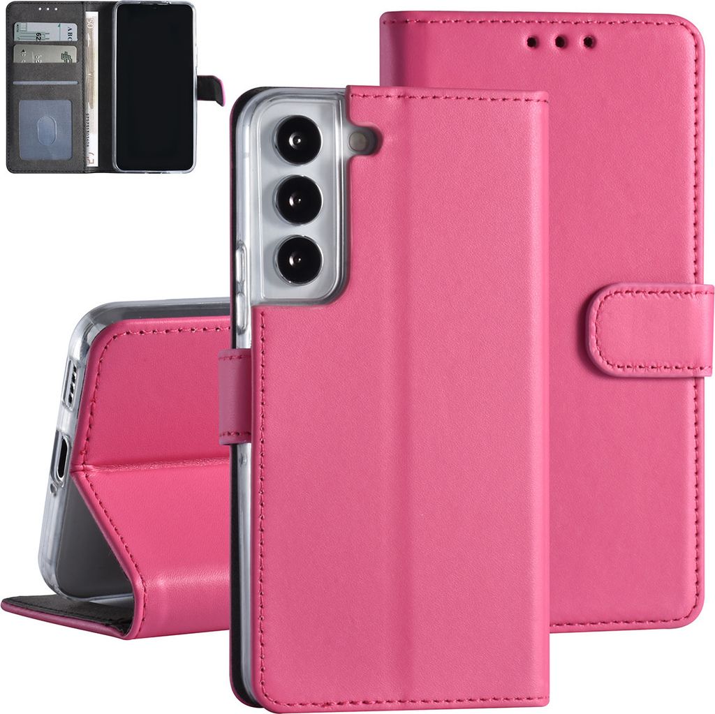 Samsung Galaxy S22 Book type Case - Card holder - Magnetic closure - Hot Pink
