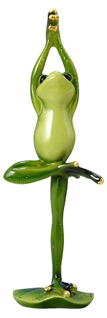 Yoga-Froschstatue, Cartoon-Paar-Froschfigur, Harz-Sportfroschskulptur, Heim-/Büro-Schreibtischdekoration, Ornament A