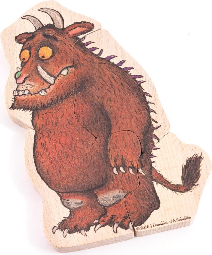 Bajo Holzpuzzle Gruffalo - doppelseitiges Formpuzzle 4 Teile