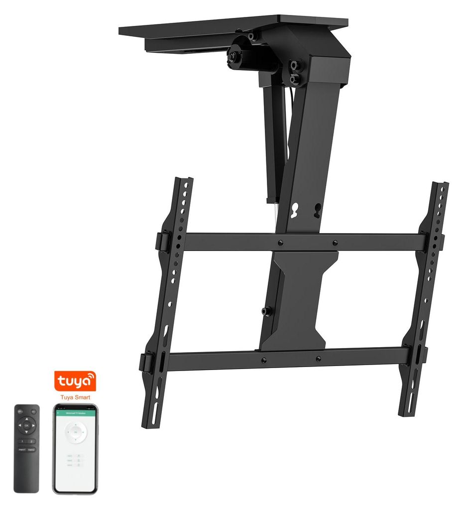 EasyLife - TV Deckenhalter V2 Smart Home elektrisch schwenkbar, 37 bis 75 Zoll, VESA bis 600x400 (schwarz)