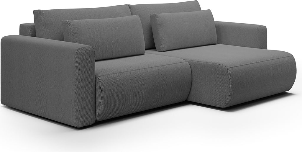 Ecksofa, umkehrbar, 3-Sitzer, Truhe Evy Grau