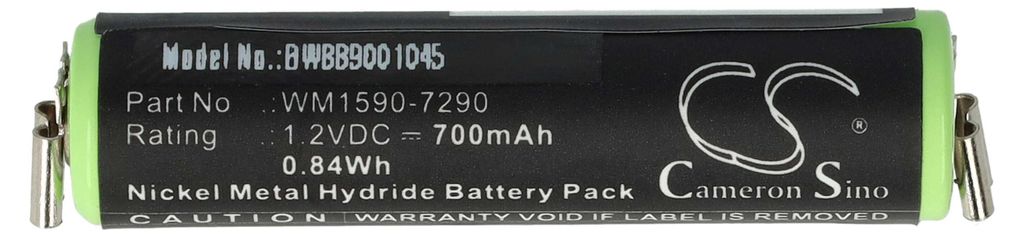 vhbw Akku kompatibel mit Wella Contura HS40, HS60, HS61 Rasierer (700 mAh, 1,2 V, NiMH)