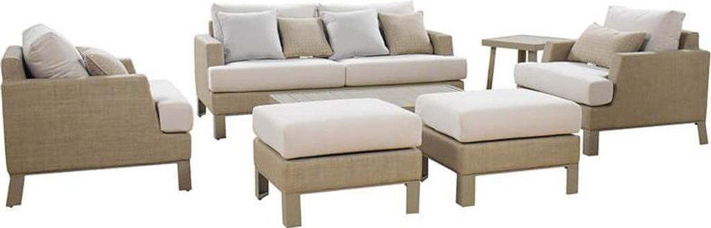 Home Deluxe – Gartenlounge Set HAVANNA – Farbe: Beige, Maße: 303x239x73, cm, inkl. Schutzabdeckung, wetterfest, Aluminium & Stoff I Loungemöb...