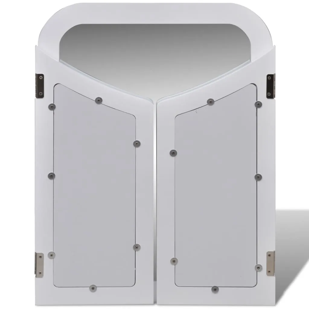 Coiffeuse Miroir 3 volets et 2 Tiroirs de Rangement avec Tabouret - 7