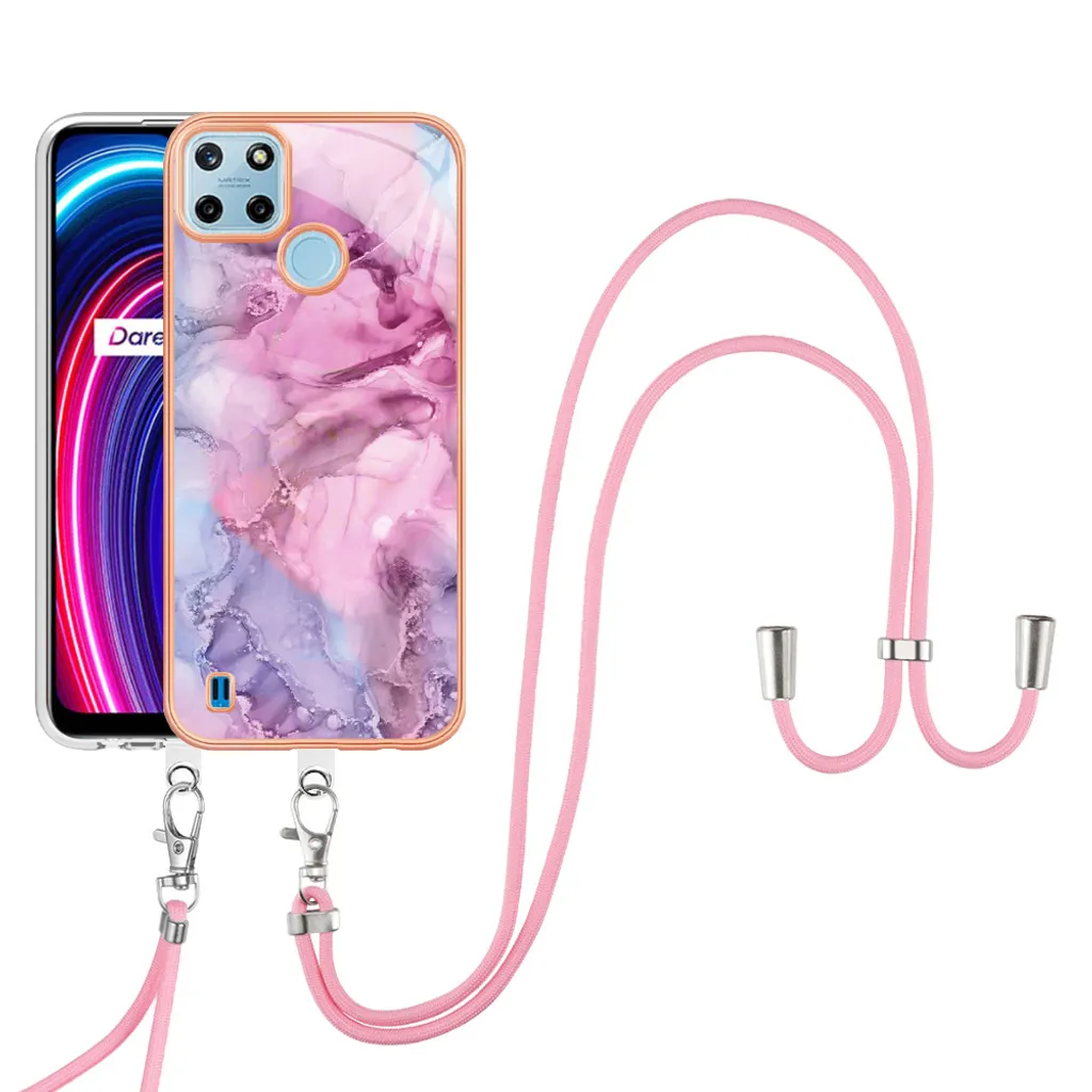 Cover Realme C21Y C25Y Rosa per Mamme - Cinturino Anti-Caduta