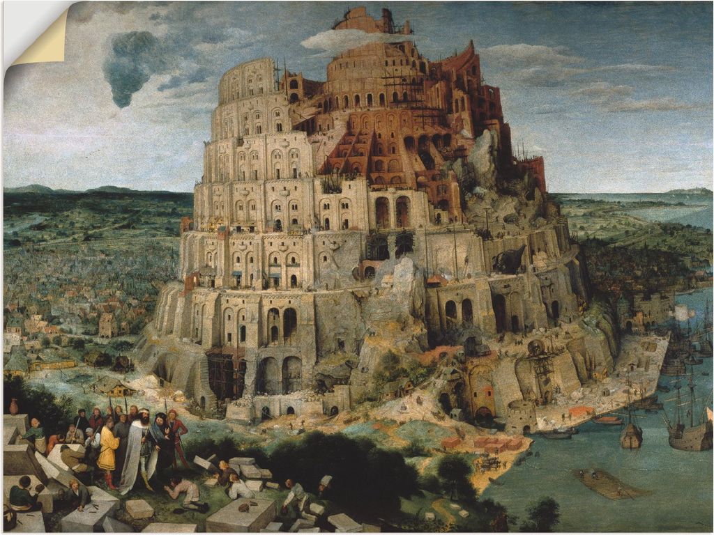 ARTland Wandbild, selbstklebend Der Turmbau von Babel. 1563 Größe: 120x90 cm