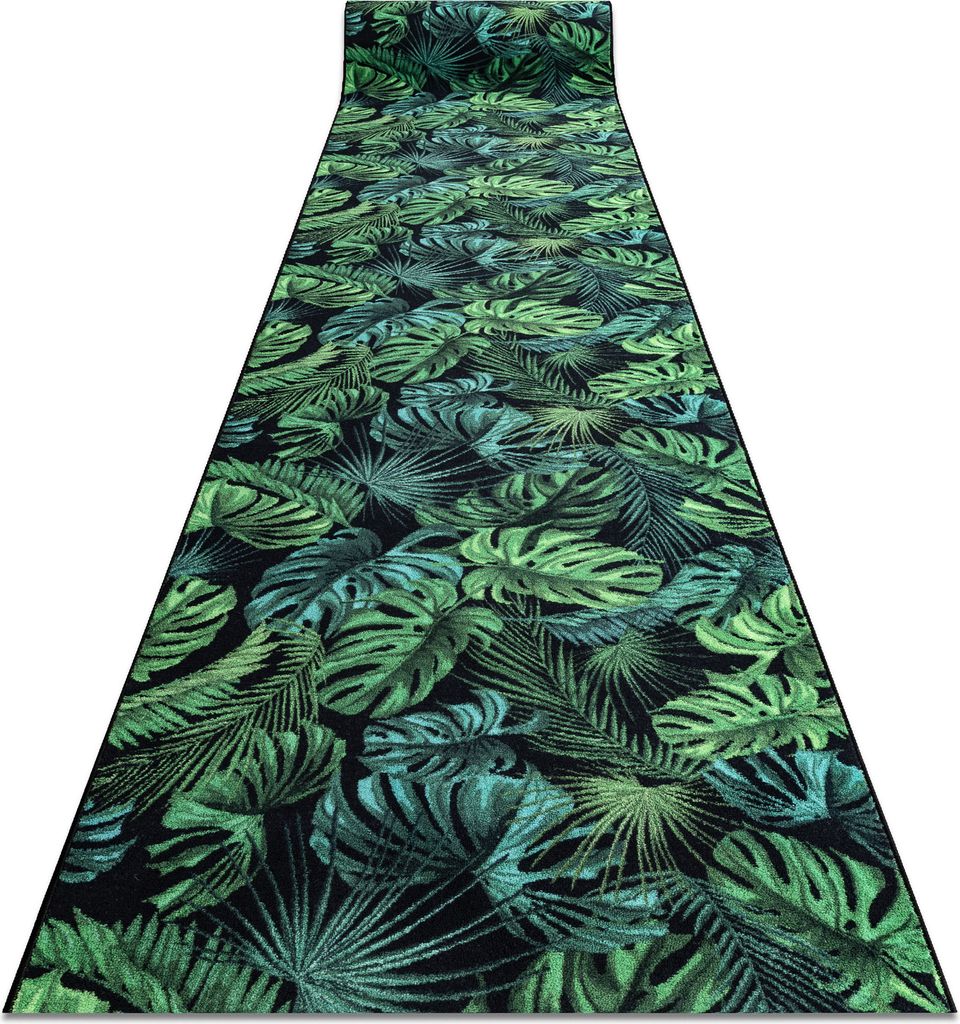 Läufer Antirutsch MONSTERA Laub, Gummi grün 67 cm Grün 67x400 cm