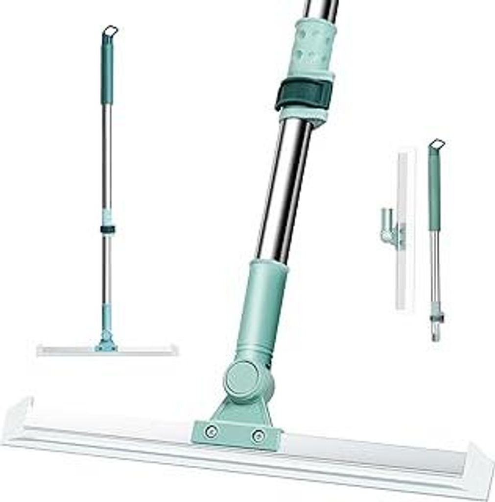 Uixxducc 52cm Wasserschieber Bodenabzieher Duschabzieher, Abzieher Boden mit Teleskopisch Stiel(74-120cm), Wasserabzieher, Fensterabzieher für Hol...
