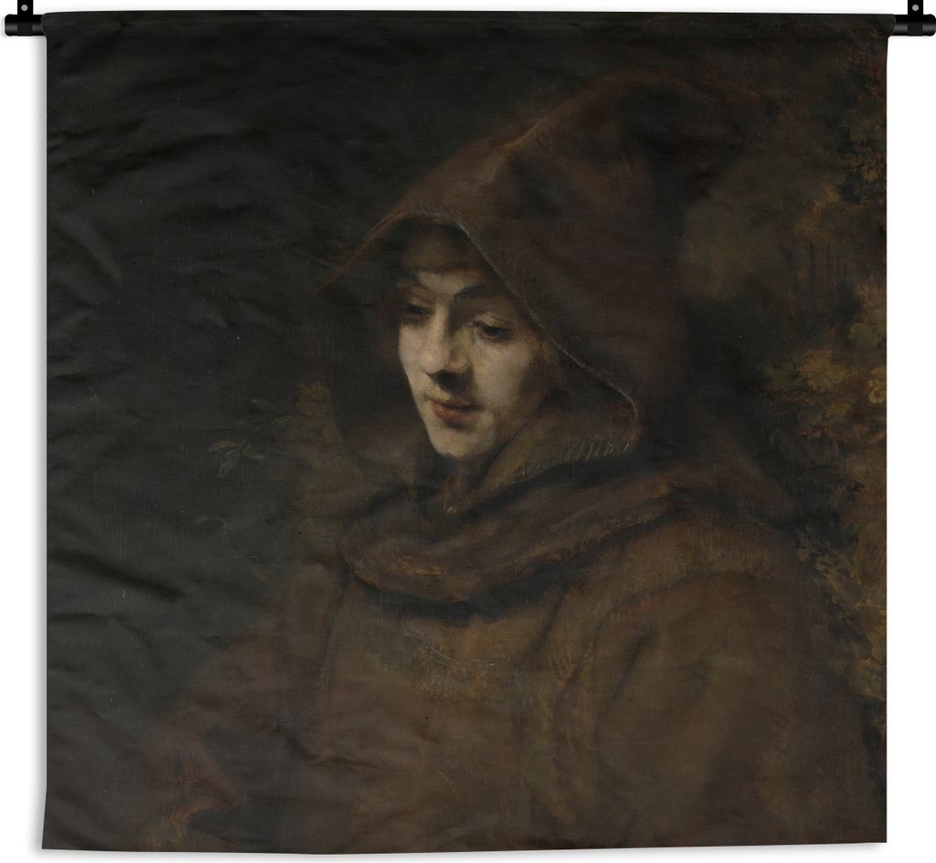 MuchoWow Wandteppich Wandbehang Titus im Habit - Gemälde von Rembrandt van Rijn 150x150 cm Tapisserie Dekoration Wandtuch - Wohnaccessoires - Mo...