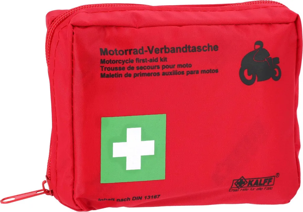 Borsa Primo Soccorso Moto DIN 13167 - Kit Compatto Multiuso