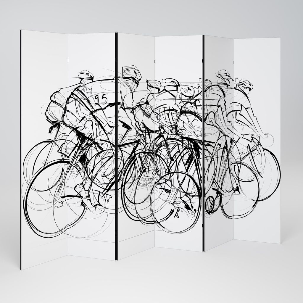 SpaceRebels Paravent Raumteiler - 6-teilig Raumtrenner, Druck 2-Seite - Raumtrenner - Trennwand Wohnung - Room Divider - Spanische Wand Deko Modern...