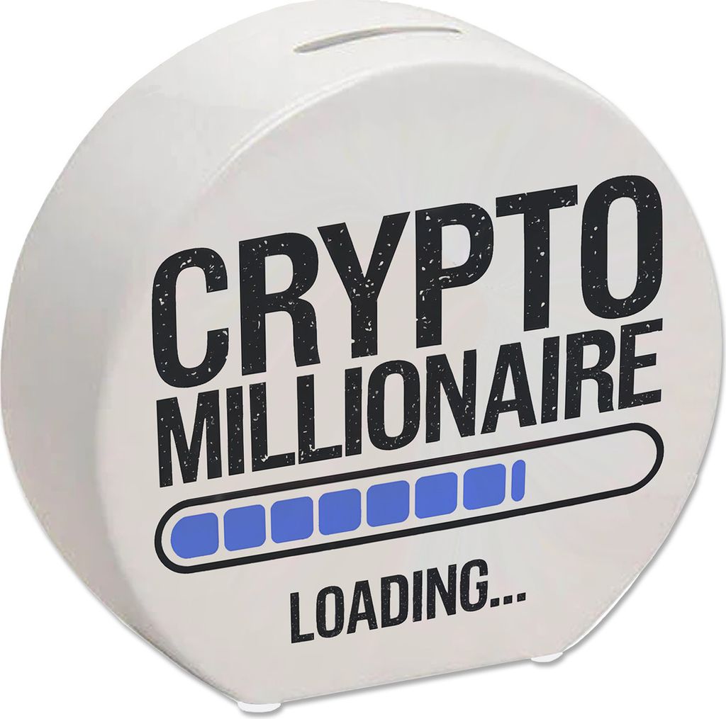 Crypto Millionaire Spardose mit Ladebalken Design