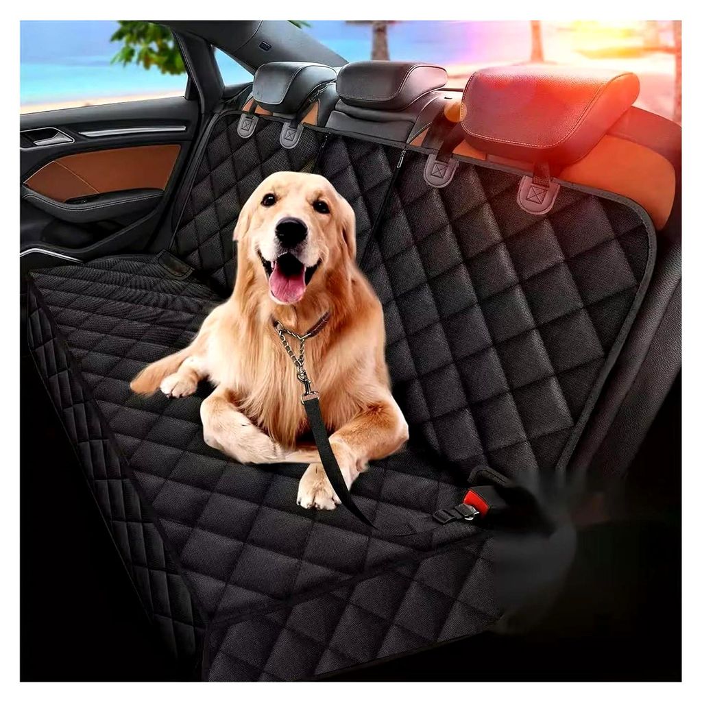 Hundedecke für die Rückbank im Auto 4-in-1, strapazierfähige Autoschondecke für Hunde, 100% wasserdicht, kratzfest und rutschfest, geeignet fü...