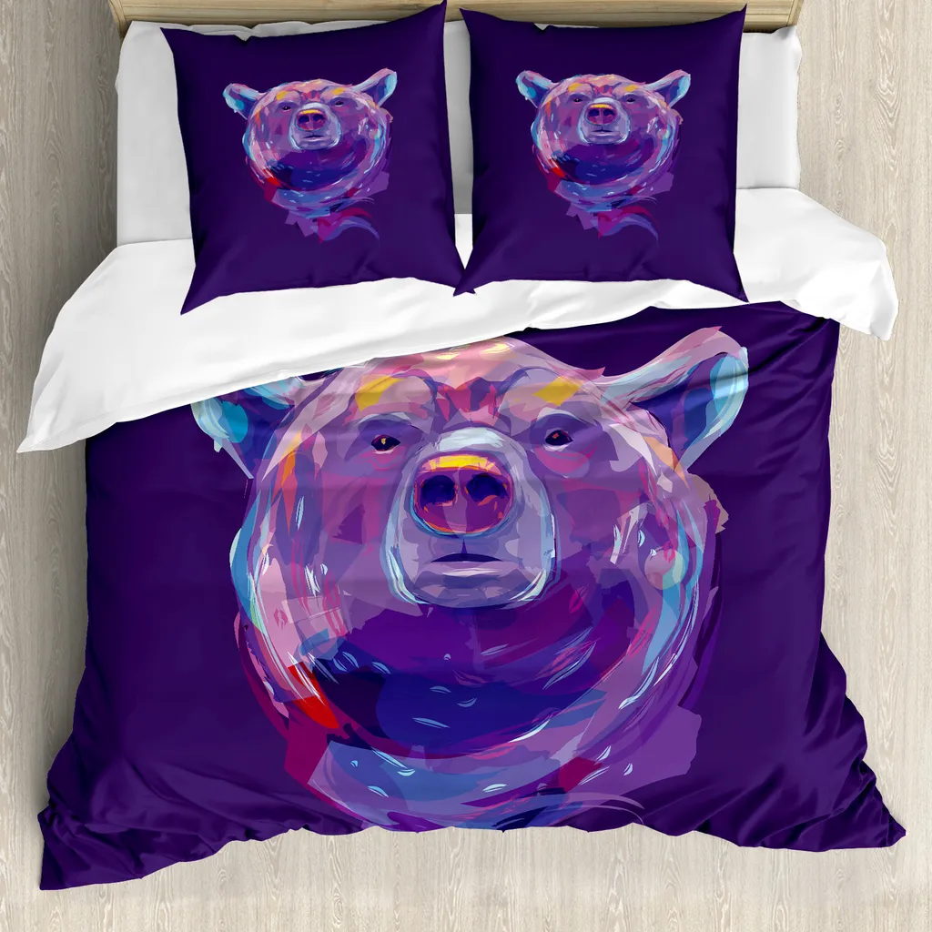 Housse de couette anti-acarien ours 155x220 cm idéale pour allergiques