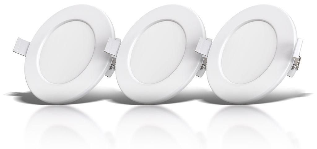Lot de 3 spots ultra-plats à encastrer spéciales sdb IP44 Image du produit 